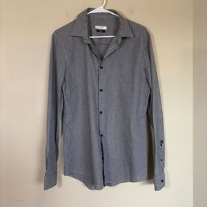 Versace Collection Trend Long Sleeve‎ Button Shirt Mens 41 Blue Check